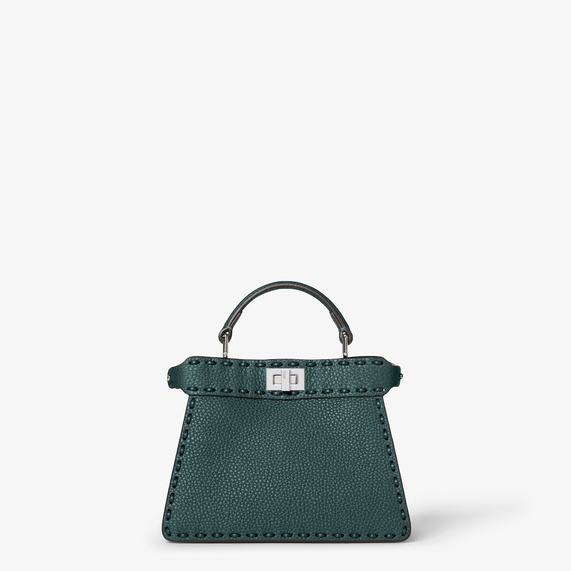 FENDI Peekaboo ISeeU Petite Green Selleria bag with 306 hand-sewn topstitches - Image 1